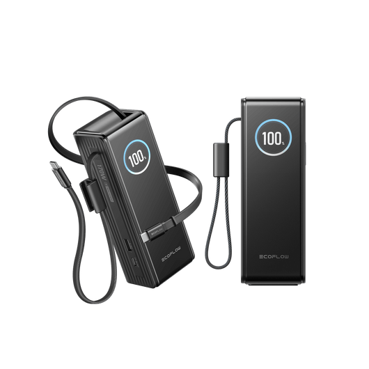 Banco de energía EcoFlow RAPID (25 000 mAh, 170 W, cables integrados y retráctiles de 100 W) Power Bank EcoFlow ES