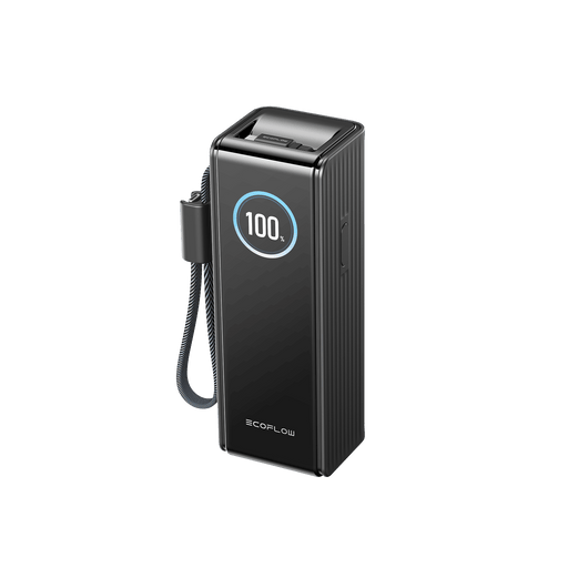 Banco de energía EcoFlow RAPID (25 000 mAh, 170 W, cables integrados y retráctiles de 100 W) Power Bank EcoFlow ES Negro