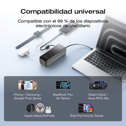 Banco de energía EcoFlow RAPID (25 000 mAh, 170 W, cables integrados y retráctiles de 100 W) Power Bank EcoFlow ES