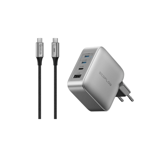 Cargador EcoFlow RAPID Pro (140 W, 4 puertos, GaN) (M7 FREE) Power Bank Accessories EcoFlow ES Caricabatterie RAPID Pro da 140 W + Cavo da USB-C a USB-C da 240 W in nylon