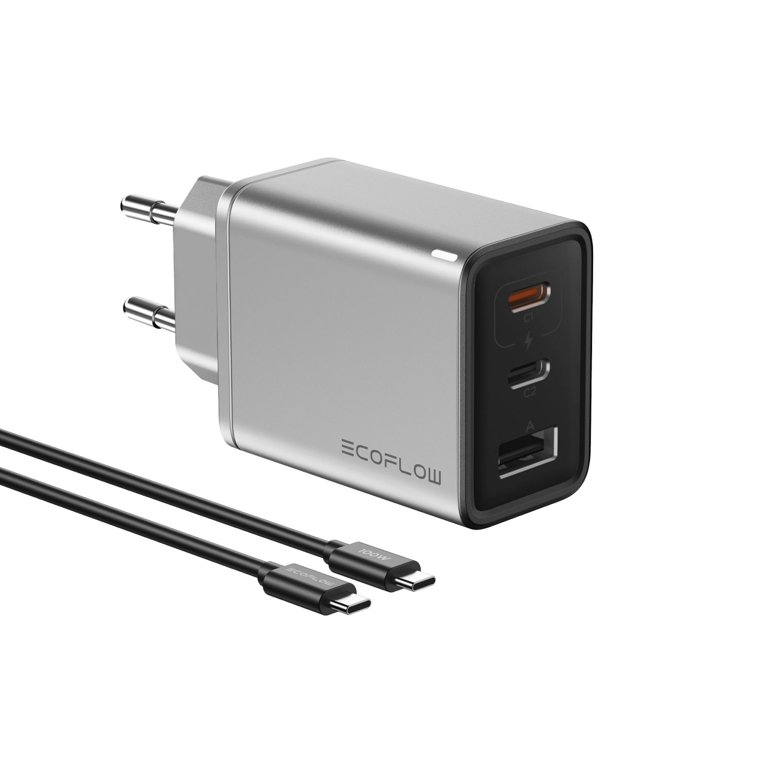 Cargador GaN EcoFlow RAPID de 65 W con cable de 100 W