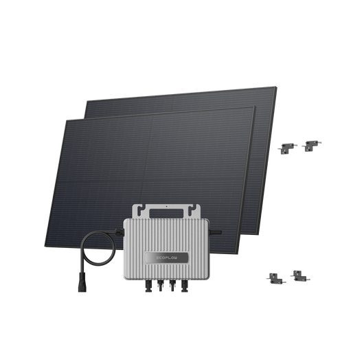 Kit Solar para Fachada Ajustable EcoFlow STREAM BKW II EcoFlow Fachada de 90º (900 Wp) 2 paneles solares rígidos de 450 W + Microinversor STREAM Soporte - Fachada