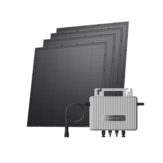 Kit Solar EcoFlow STREAM BKW II EcoFlow Microinversor STREAM + 4 paneles solares rígidos de 250 W Sin soportes
