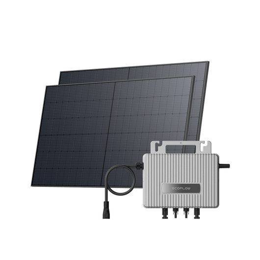 Kit Solar EcoFlow STREAM BKW II EcoFlow Microinversor STREAM + 2 paneles solares rígidos de 520 W Sin soportes
