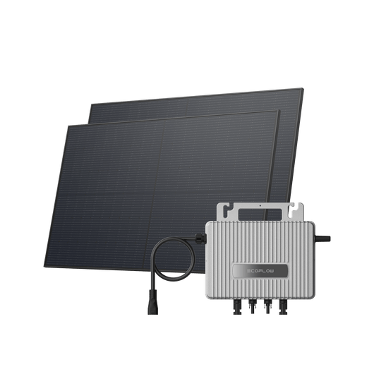 Kit Solar EcoFlow STREAM BKW II EcoFlow Microinversor STREAM + 2 paneles solares rígidos de 450 W Sin soportes
