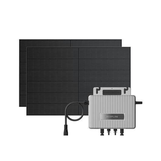 Kit Solar EcoFlow STREAM BKW II EcoFlow Microinversor STREAM + 2 paneles solares rígidos de 400 W Sin soportes