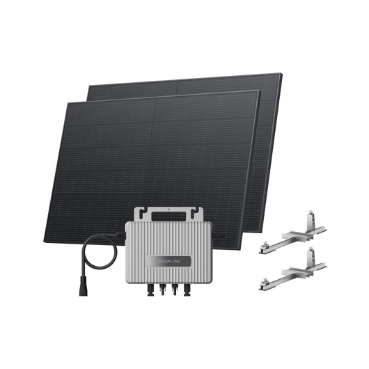 Kit Solar para Tejado EcoFlow STREAM BKW II EcoFlow Tejado plano (800 Wp) 2 paneles solares rígidos de 400 W + Microinversor STREAM Soporte - Tejado plano
