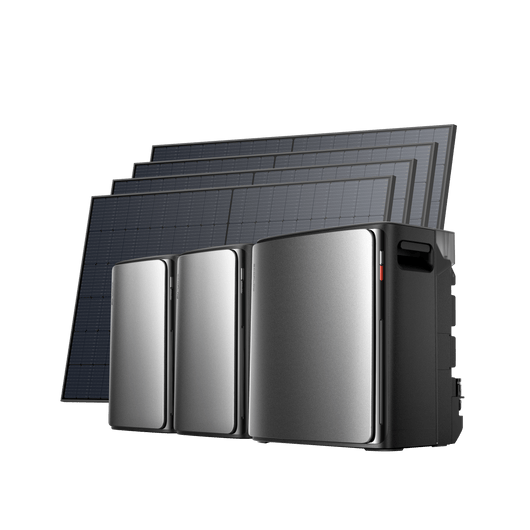 EcoFlow STREAM Ultra X BKW II EcoFlow ES STREAM Ultra X 2 × STREAM AC Pro (con 2 × cable paralelo GRATIS) + 4 panel solar bifacial de 520 W