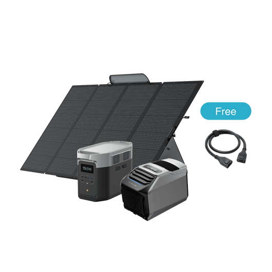EcoFlow WAVE 2 + EcoFlow DELTA 2 Max + Panel solar portátil EcoFlow de 400W  EcoFlow Europe