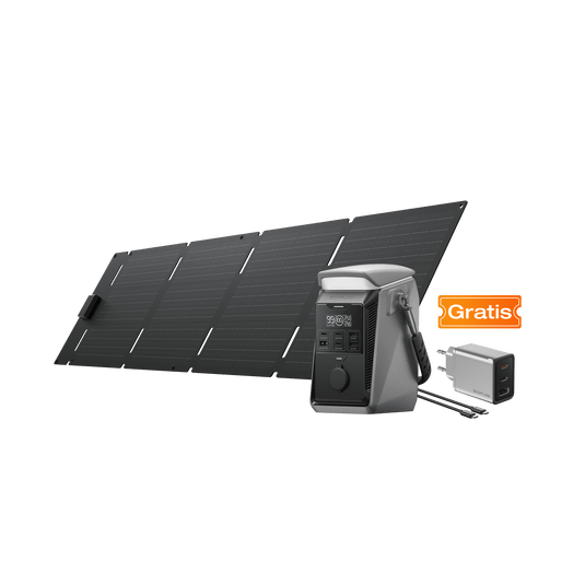 Estación de energía portátil de serie EcoFlow TRAIL DC EcoFlow ES TRAIL Plus 300 DC+Panel Solar Portátil de 60 W (Tipo-C)