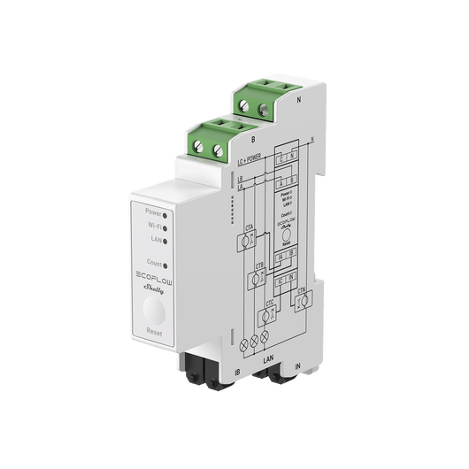 Medidor inteligente EcoFlow × Shelly - Shelly Pro 3EM BKW II EcoFlow ES Medidor inteligente EcoFlow × Shelly Shelly Pro 3EM