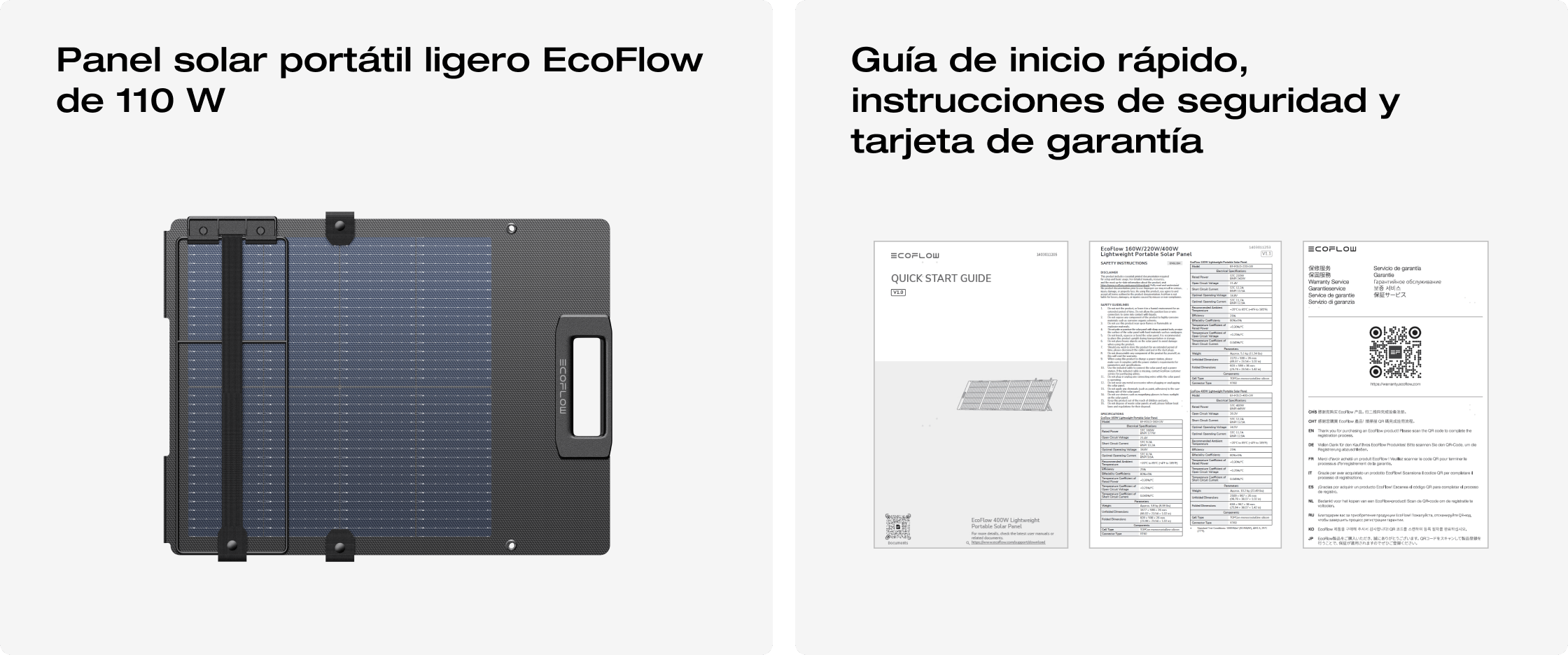 Contenido de la caja Panel 160W