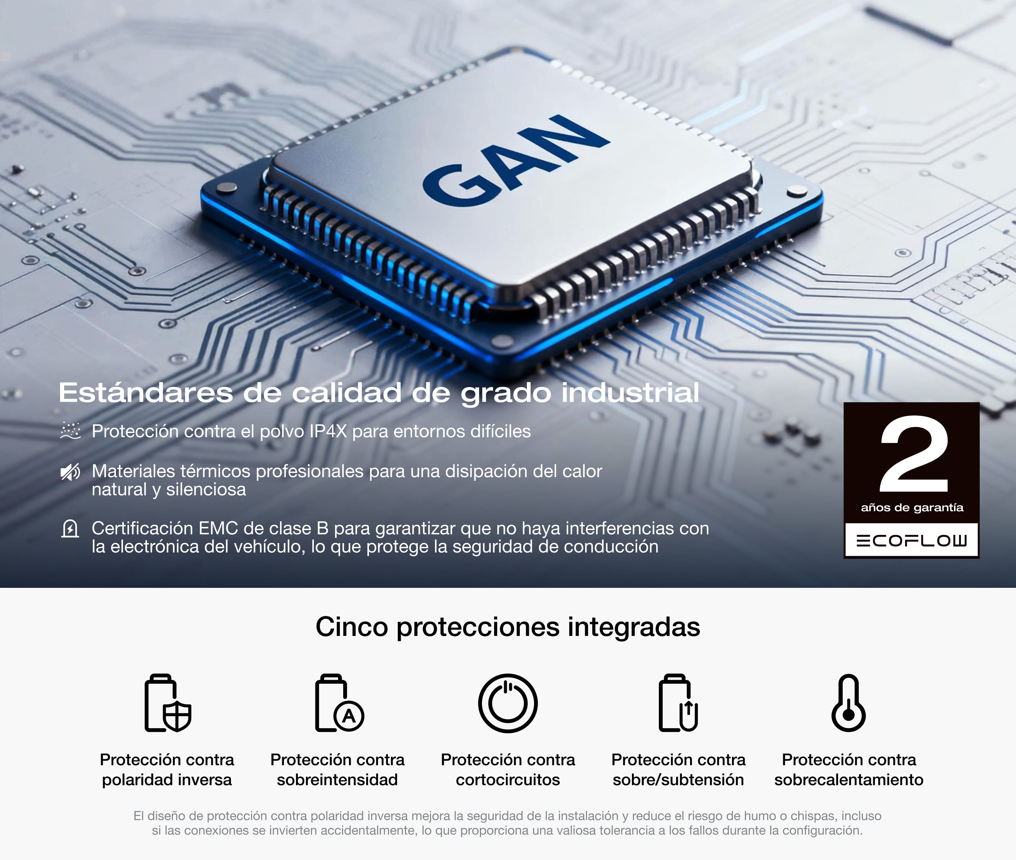 Cinco capas de protección con estándares de calidad avanzados