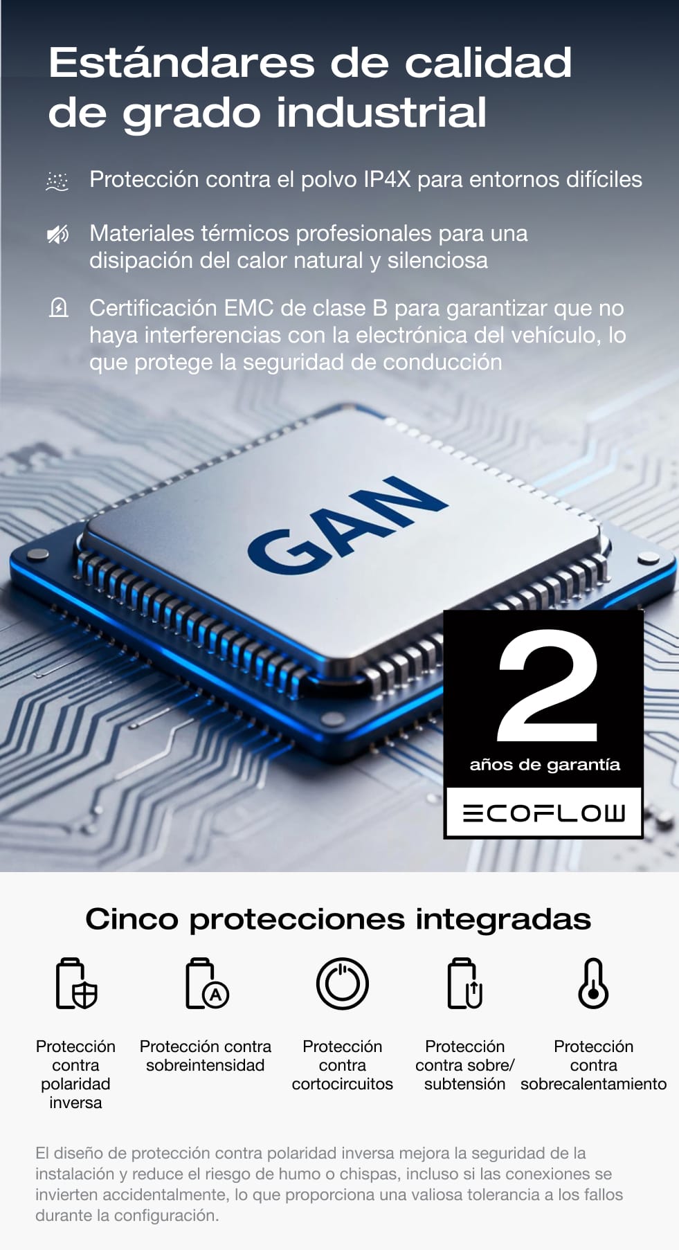 Cinco capas de protección con estándares de calidad avanzados