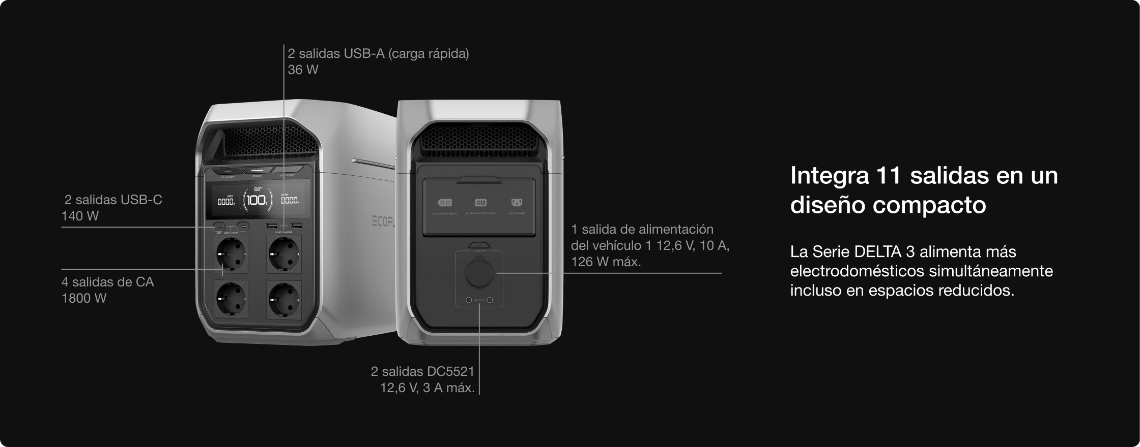 Diseño compacto y portátil que se adapta sin esfuerzo a cualquier espacio.