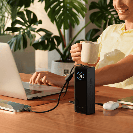 Banco de energía EcoFlow RAPID (25 000 mAh, 170 W, cables integrados y retráctiles de 100 W) Power Bank EcoFlow ES