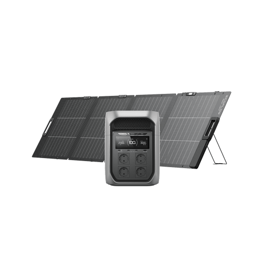 Generador solar Serie EcoFlow DELTA 3 Max (FV 220 W) EcoFlow ES DELTA 3 Max Plus 1 Panel solar portátil bifacial EcoFlow NextGen de 220 W
