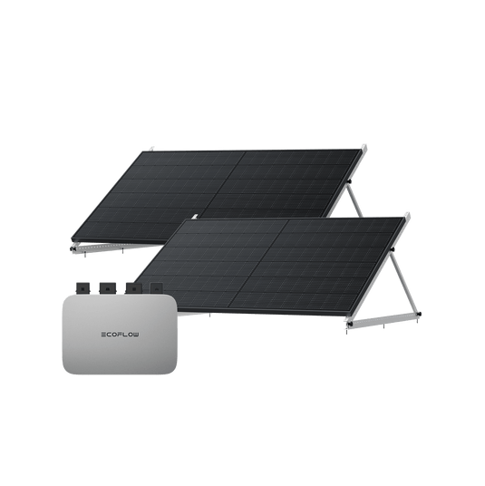 EcoFlow PowerStream Kit solar para balcones 600W/800W - Panel solar rígido de 400 W BKW Bundle EcoFlow Germany PowerStream de 600 W + Panel solar rígido de 400 W Soporte solar ajustable suspendido 