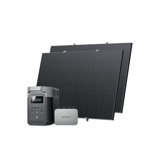 EcoFlow PowerStream Kit solar para balcones 600W/800W - EcoFlow DELTA 2 (1 kWh) BKW Bundle EcoFlow Germany 800W + 2x 400W Panel Solar Rígido + DELTA 2 (con Cable) 2 x Kit de enganche para balcones 