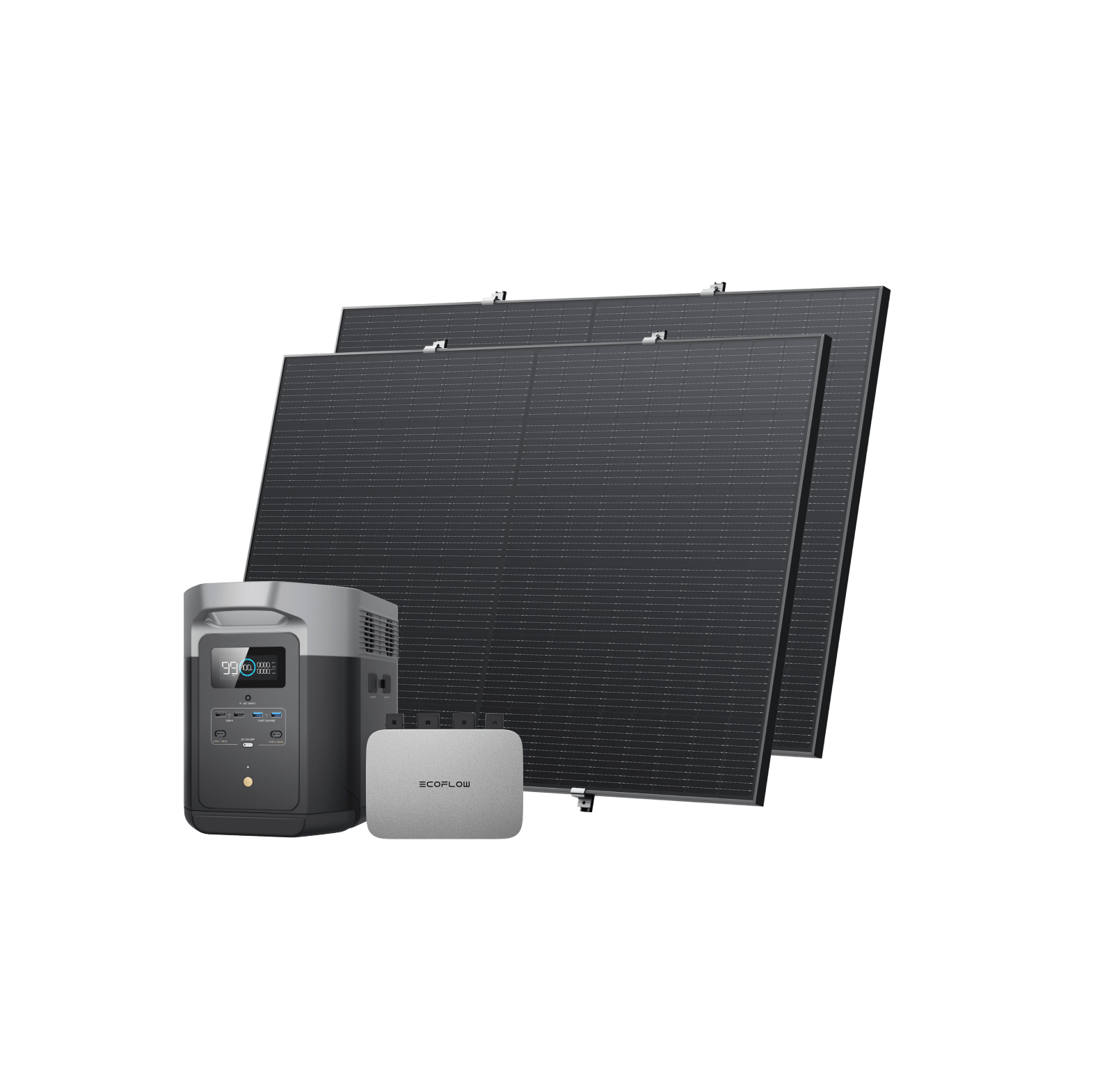 EcoFlow PowerStream Kit solar para balcones 800W - EcoFlow DELTA Max (2000) (2 kWh) BKW Bundle EcoFlow Spain 600W + 2x 400W Panel Solar Rígido + DELTA Max 2000 (con Cable) 2 x Kit de enganche para balcones 