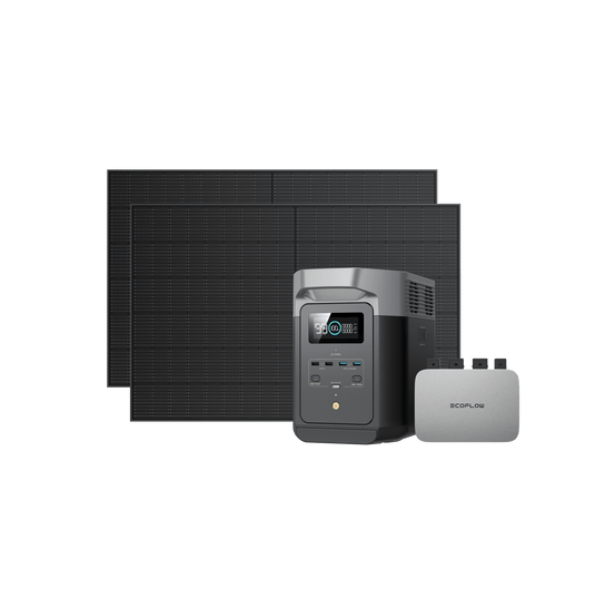 EcoFlow PowerStream Kit solar para balcones 600W/800W - EcoFlow DELTA Max (2000) (2 kWh) BKW Bundle EcoFlow Germany 800W + 2x 400W Panel Solar Rígido + DELTA Max 2000 (con Cable) / 