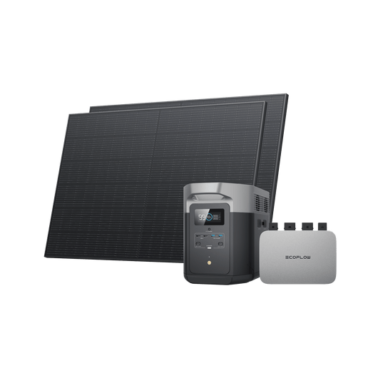 EcoFlow PowerStream Kit solar para balcones 800W - DELTA 2 Max (2 kWh) BKW Bundle EcoFlow Spain 800W + 2x 400W Panel Solar Rígido + DELTA 2 Max(con Cable) /