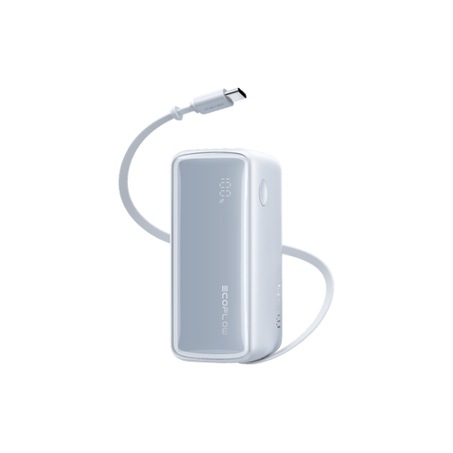 EcoFlow RAPID Power Bank (10K, 45W, Retractable Cable) Power Bank EcoFlow ES Azul claro