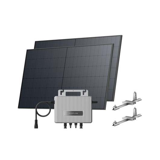 Kit Solar para Tejado EcoFlow STREAM BKW II EcoFlow Tejado plano (500 Wp) 2 paneles solares rígidos de 520 W + Microinversor STREAM Soporte - Tejado plano