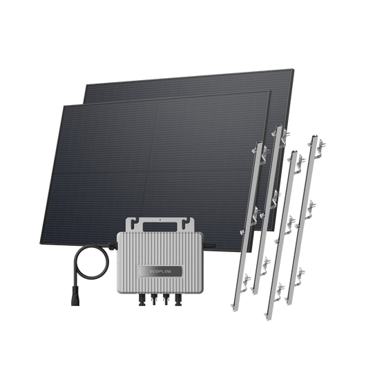 Kit Solar para Tejado EcoFlow STREAM BKW II EcoFlow Tejado en pendiente (900 Wp) 2 paneles solares rígidos de 450 W + Microinversor STREAM Soporte - Tejado inclinado