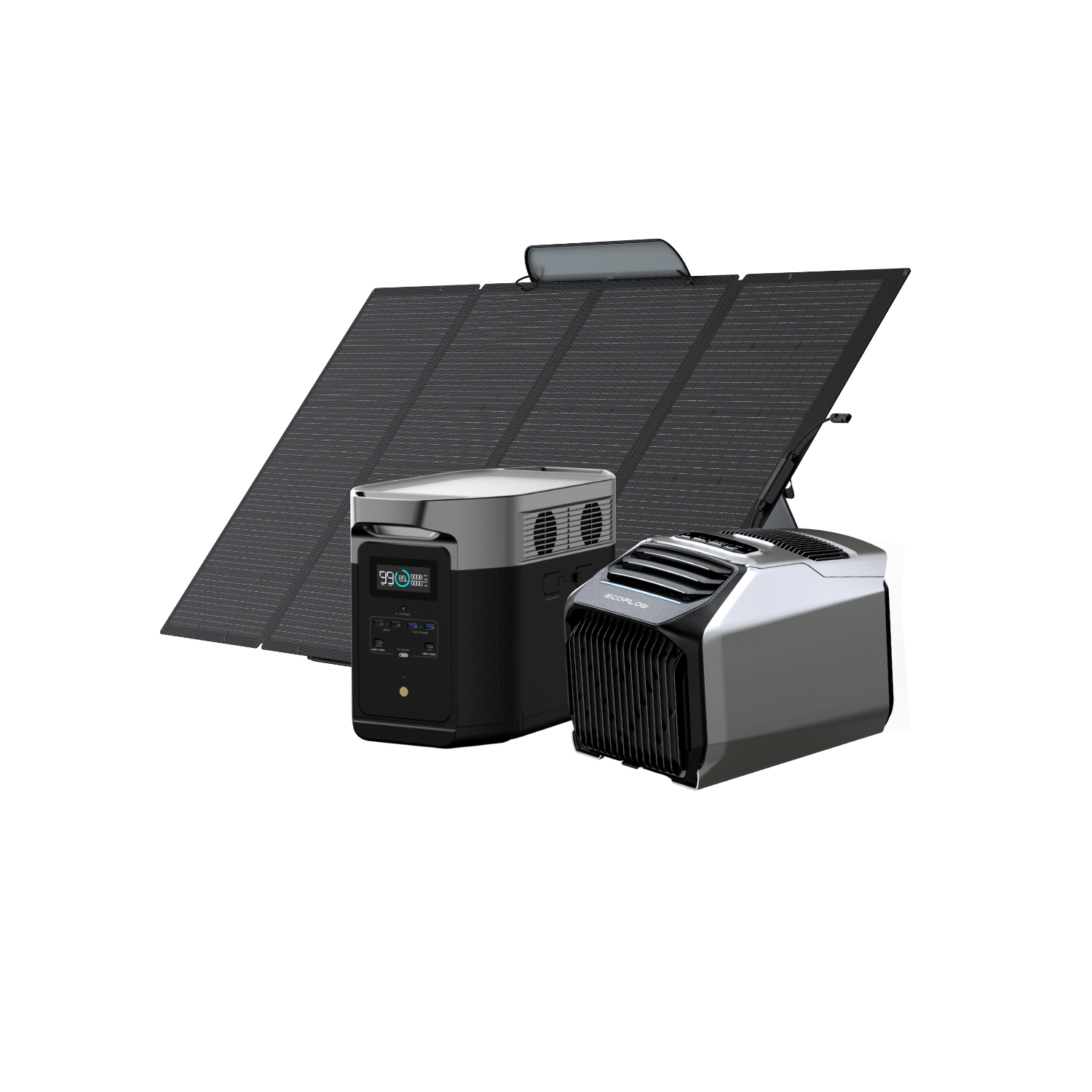 EcoFlow WAVE 2 + EcoFlow DELTA Max  EcoFlow Europe WAVE 2 + DELTA Max 2000 + Panel Solar Portátil 400W + XT150  