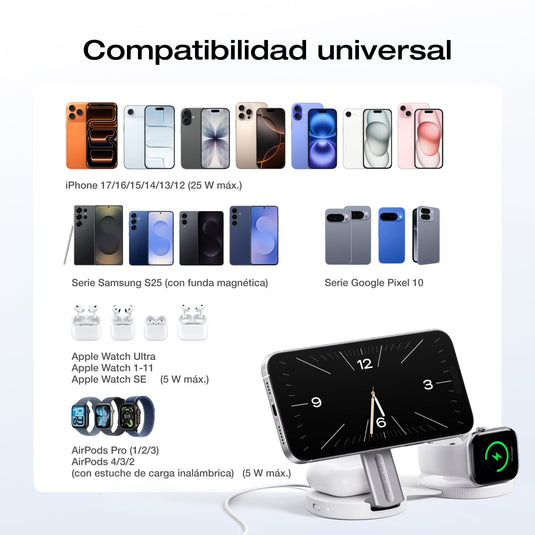 Estación de Carga Inalámbrica EcoFlow RAPID Mag Qi2.2 (3-en-1 Plegable)