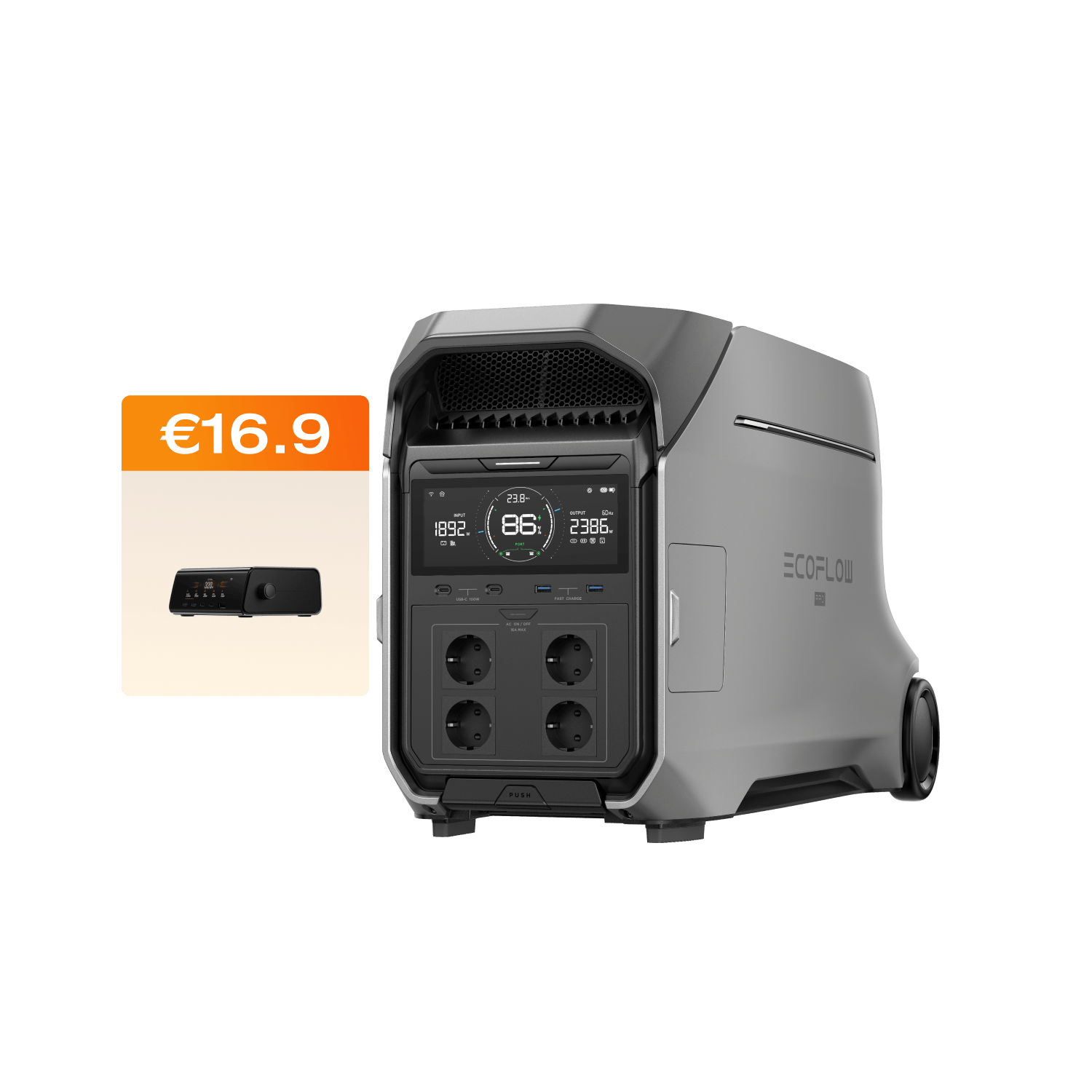 EcoFlow DELTA Pro 3 Portable Power Station EcoFlow Europe DELTA Pro 3 + Cargador de escritorio RAPID Pro (320 W)