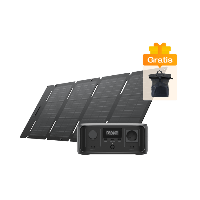 Estación de energía portátil EcoFlow RIVER 3 Portable Power EcoFlow Europe RIVER 3 + Panel solar de 45 W (Tipo C)  