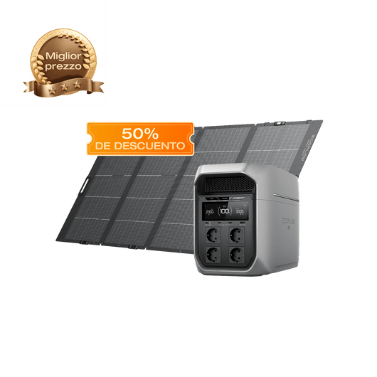 Estación de energía portátil Serie EcoFlow DELTA 3 Max (2048Wh) DELTA 3 Max Plus (2048Wh) / Panel solar portátil y ligero EcoFlow de 400 W