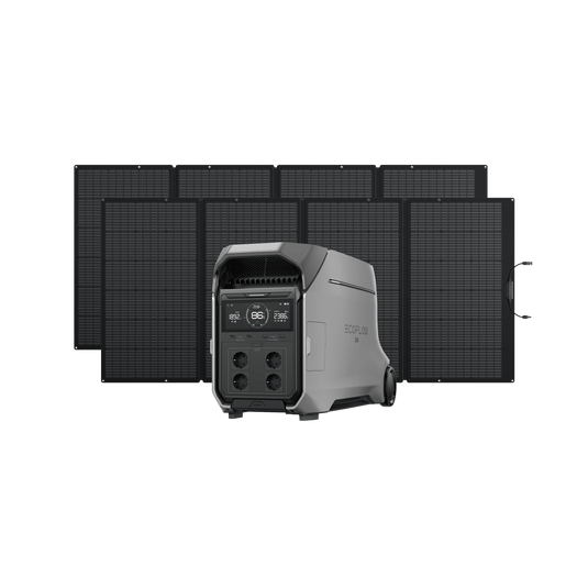 Generador solar EcoFlow DELTA Pro 3 (FV 400 W portátil)  EcoFlow Europe DELTA Pro 3 + 2 × Panel Solar Portátil EcoFlow de 400 W  