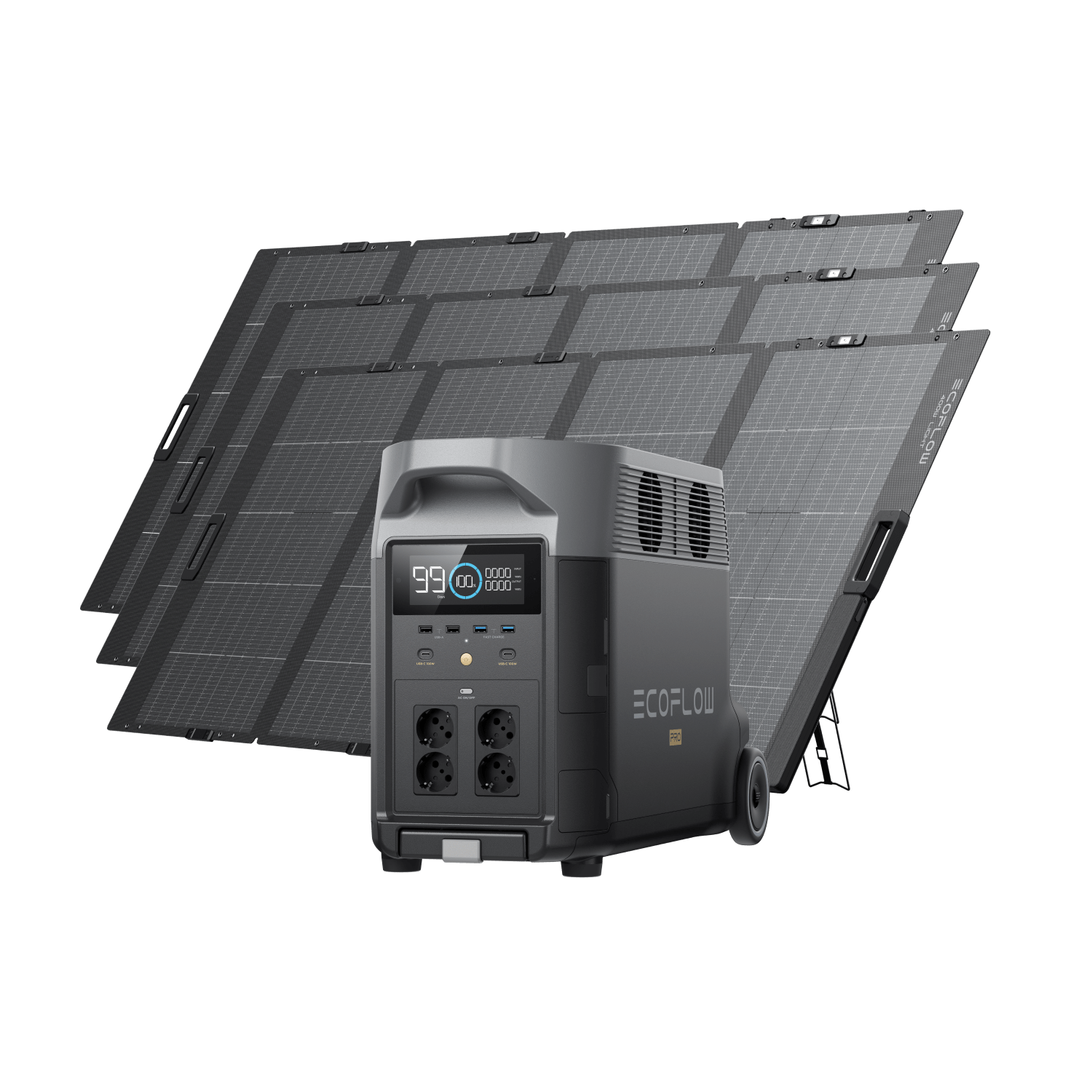 Generador solar EcoFlow DELTA Pro (FV 400 W portátil) Bundles EcoFlow 3*400 W + DELTA Pro