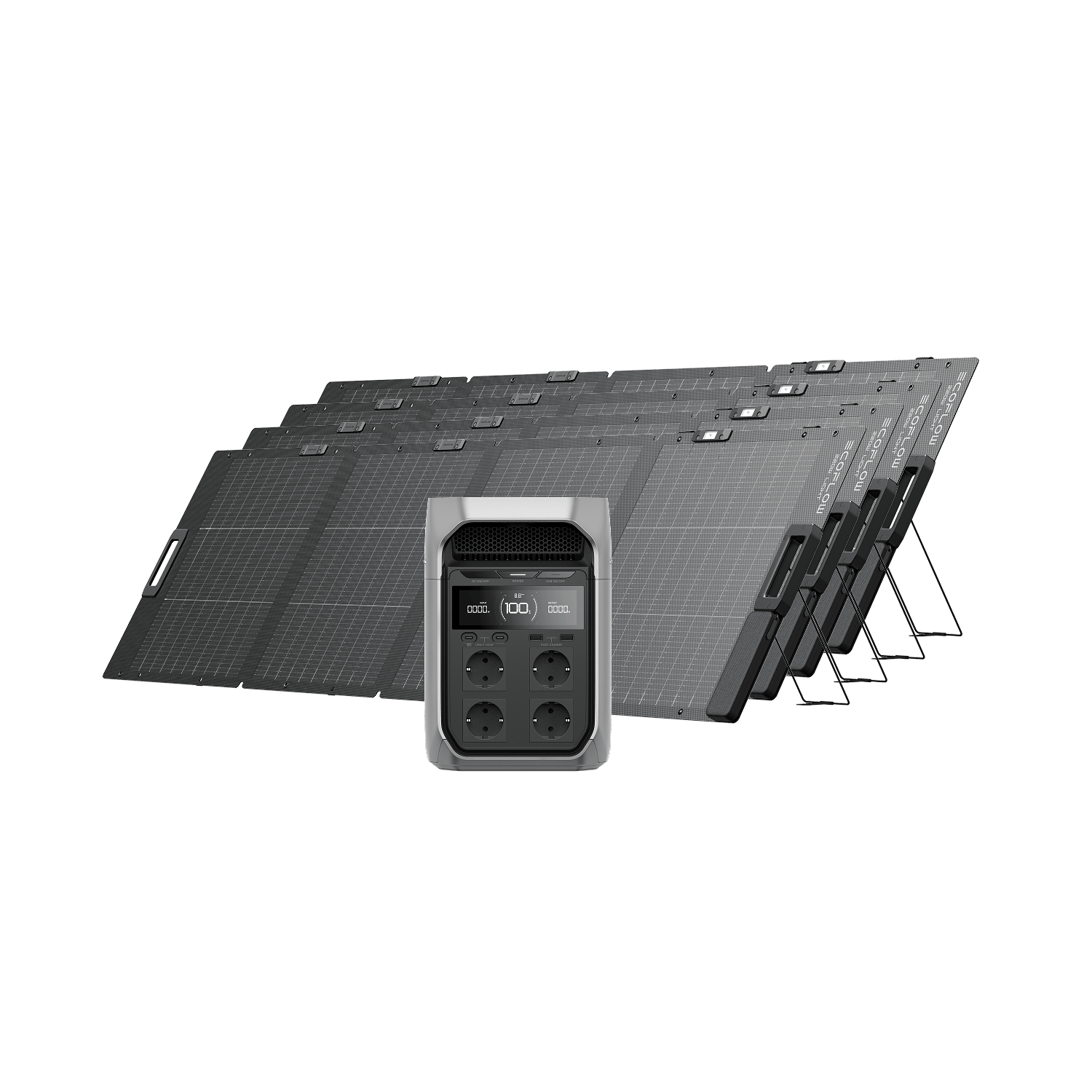 Generador solar Serie EcoFlow DELTA 3 (FV 220 W) Bundles EcoFlow ES DELTA 3 Plus 4 Paneles solares portátiles de 220 W