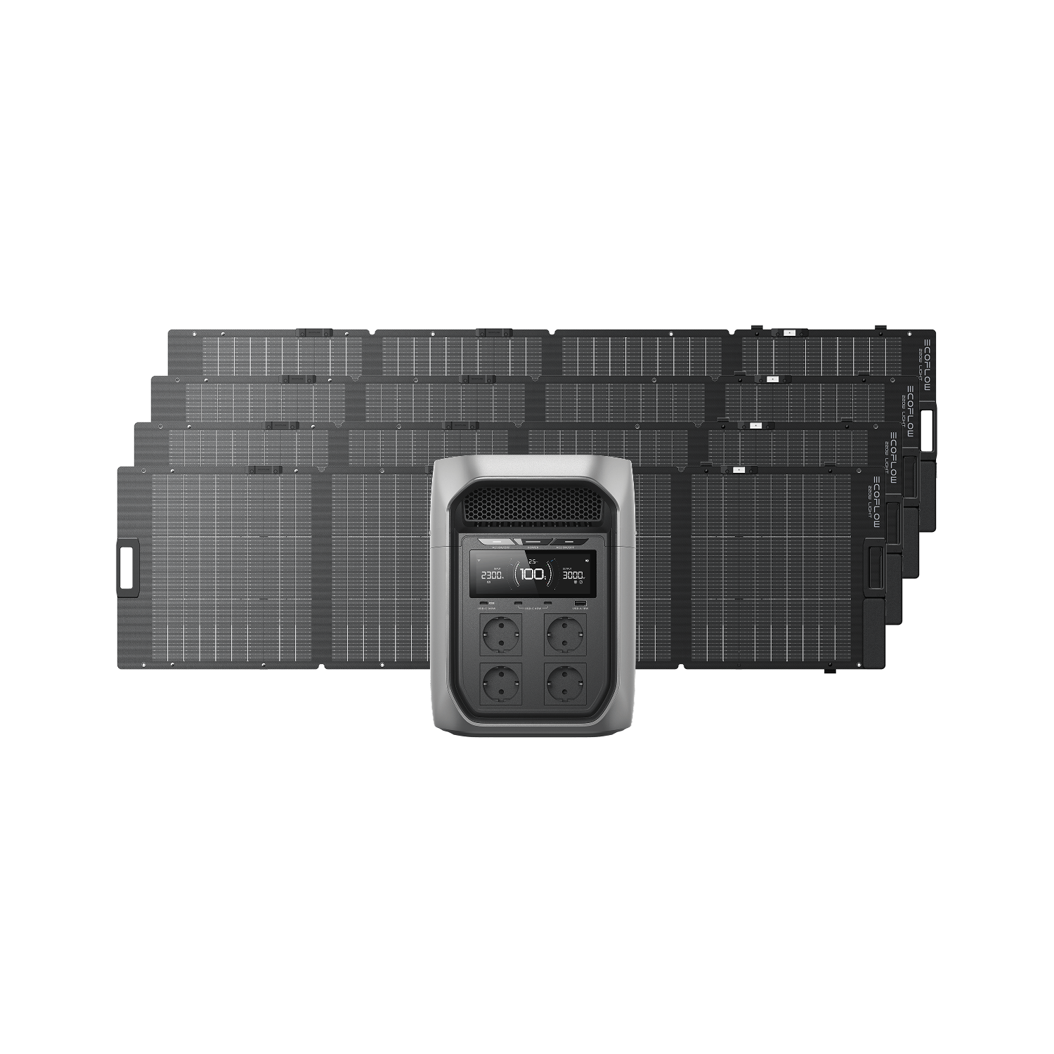 EcoFlow DELTA 3 Max Series Solar Generator (PV220W) EcoFlow ES DELTA 3 Max Plus 4 Panel solar portátil bifacial EcoFlow NextGen de 220 W