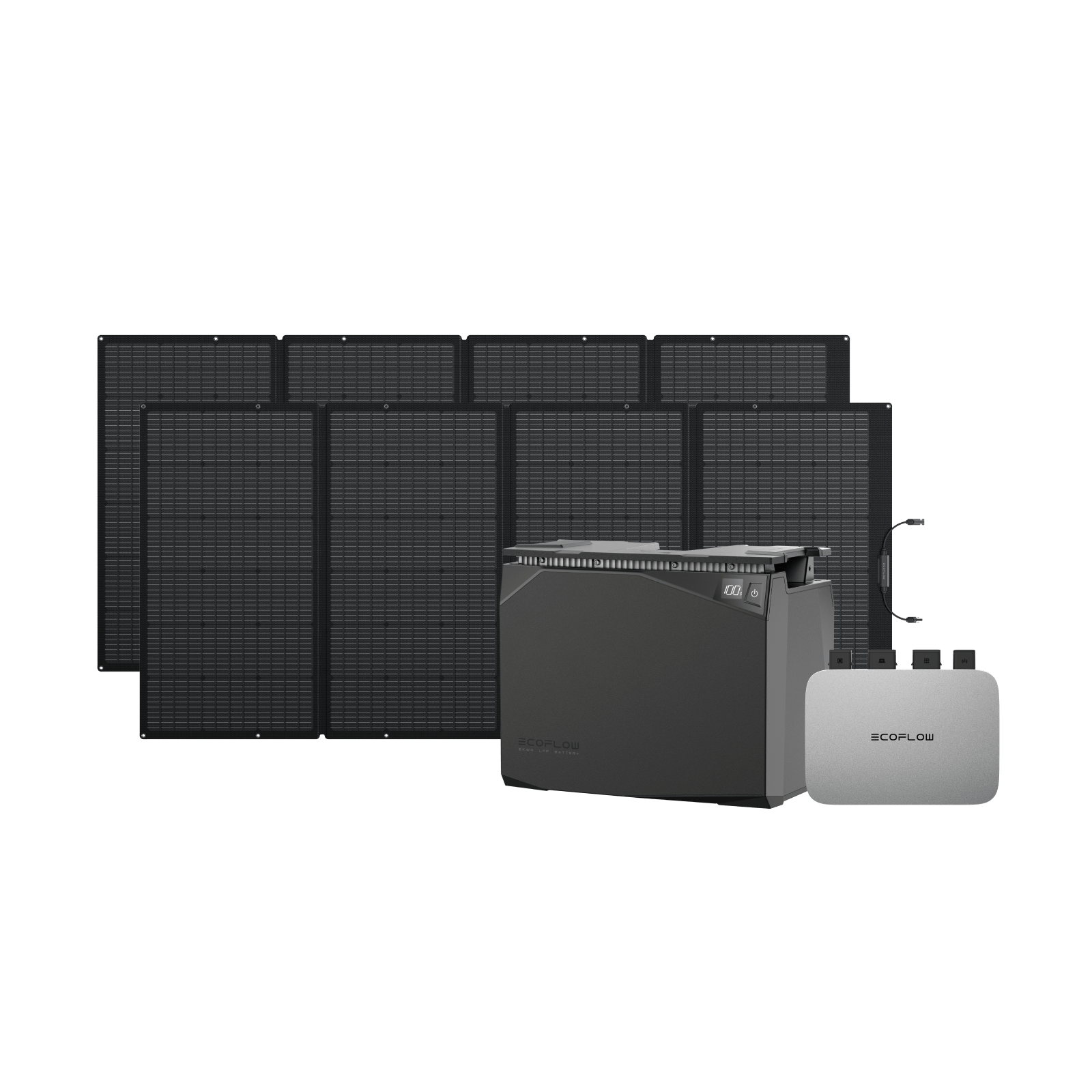 Kit solar para balcones EcoFlow PowerStream con batería resistente al agua 2 kWh/5 kWh  EcoFlow Spain PowerStream 800 W Batería resistente al agua 2 kWh + 2x 400 W Panel Solar Portátil 