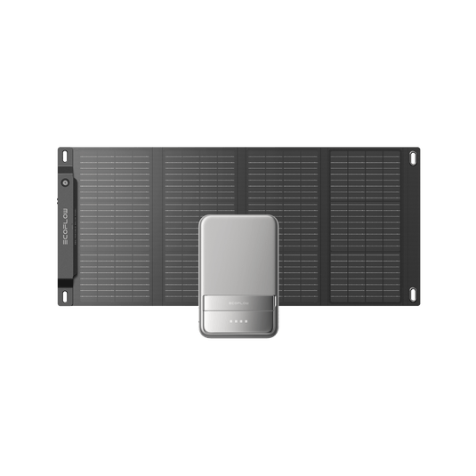 Panel solar portátil EcoFlow de 28 W EcoFlow Europe Panel solar portátil de 28 W + RAPID 5000 mAh