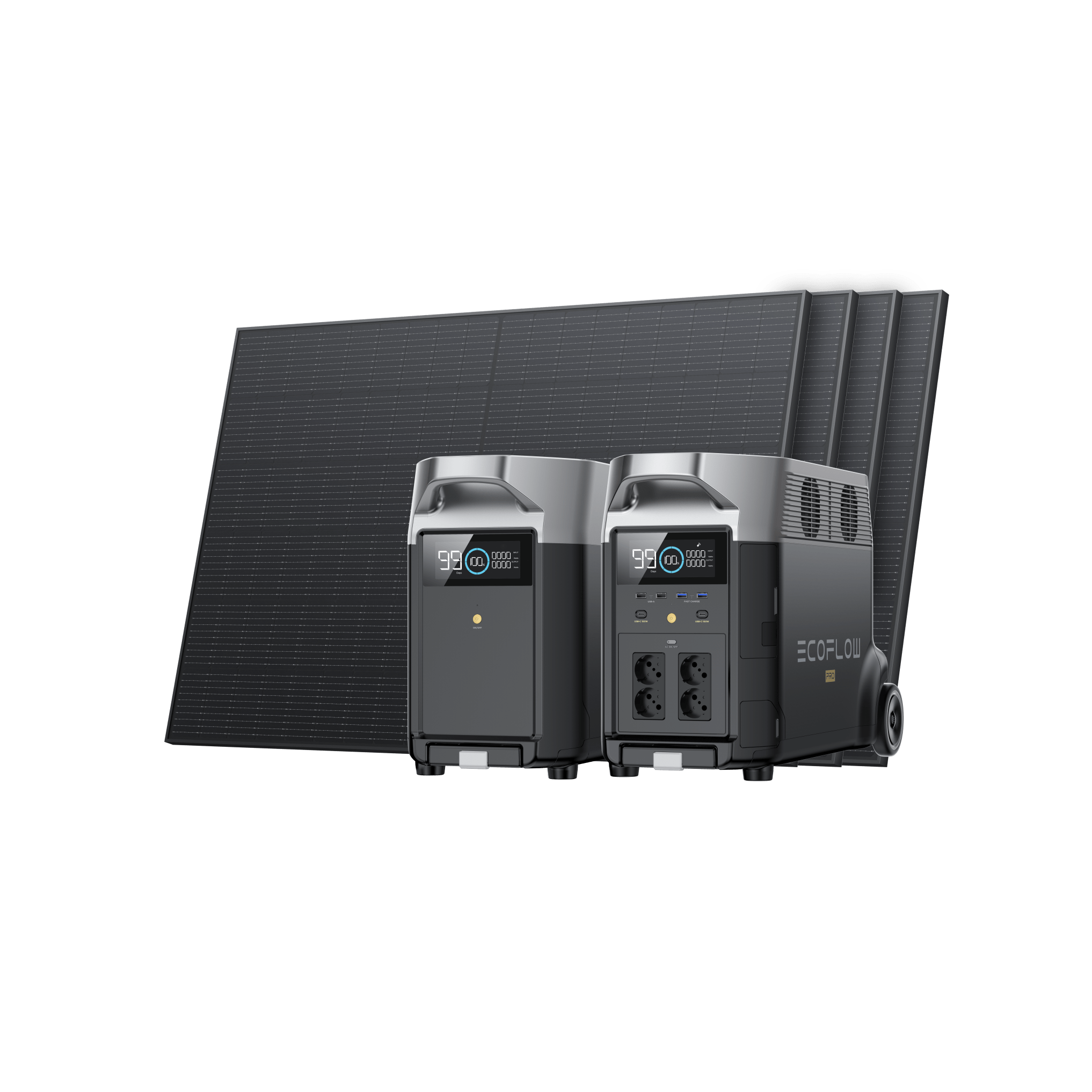 Generador solar EcoFlow DELTA Pro (FV 400 W rígido)  EcoFlow Europe 4 With Extra Battery 